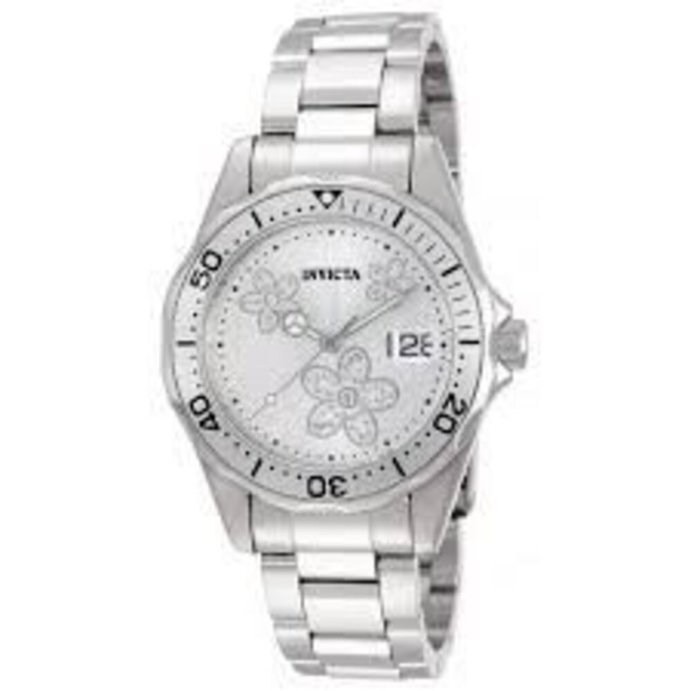 Invicta Angel Silver Tone Women's Watch Crystal Floral Dial Feminine Style 12506